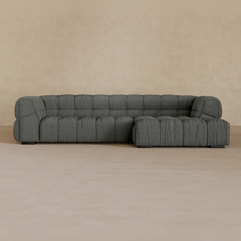 Left Chaise 133 Inches-Boucle-Graphite
