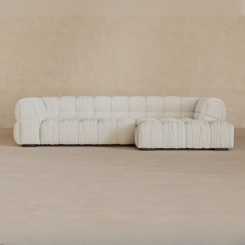 Left Chaise 133 Inches-Boucle-Ivory