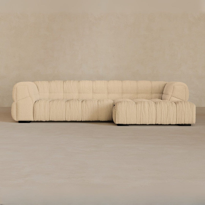 Left Chaise 133 Inches-Boucle-Shell