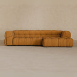 Left Chaise 133 Inches-Linen Blend-Camel