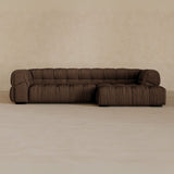 Left Chaise 133 Inches-Linen Blend-Espresso