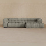 Left Chaise 133 Inches-Linen Blend-Greige
