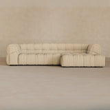 Left Chaise 133 Inches-Linen Blend-Natural