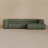 Left Chaise 133 Inches-Linen Blend-Sage