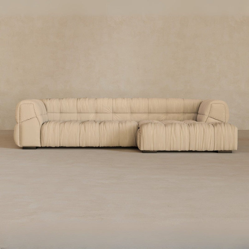 Left Chaise 133 Inches-Linen Blend-Shell