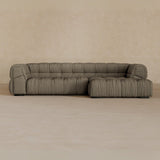 Left Chaise 133 Inches-Linen Blend-Stone