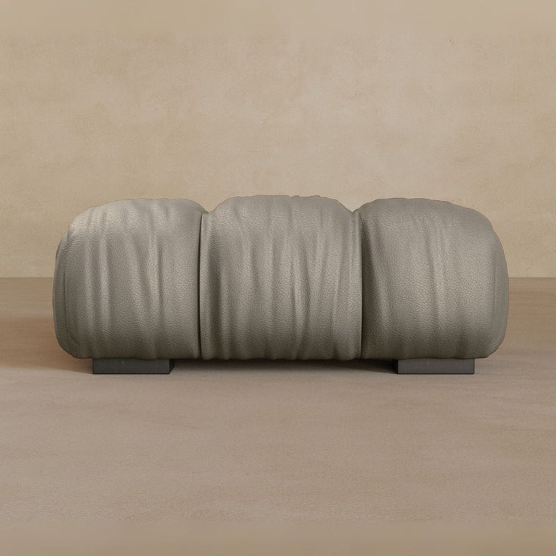 Ottoman-Full Grain Leather-Greige