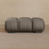 Ottoman-Full Grain Leather-Stone