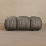 Ottoman-Top Grain Leather-Stone