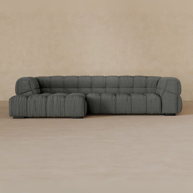 Right Chaise 111 Inches-Boucle-Graphite