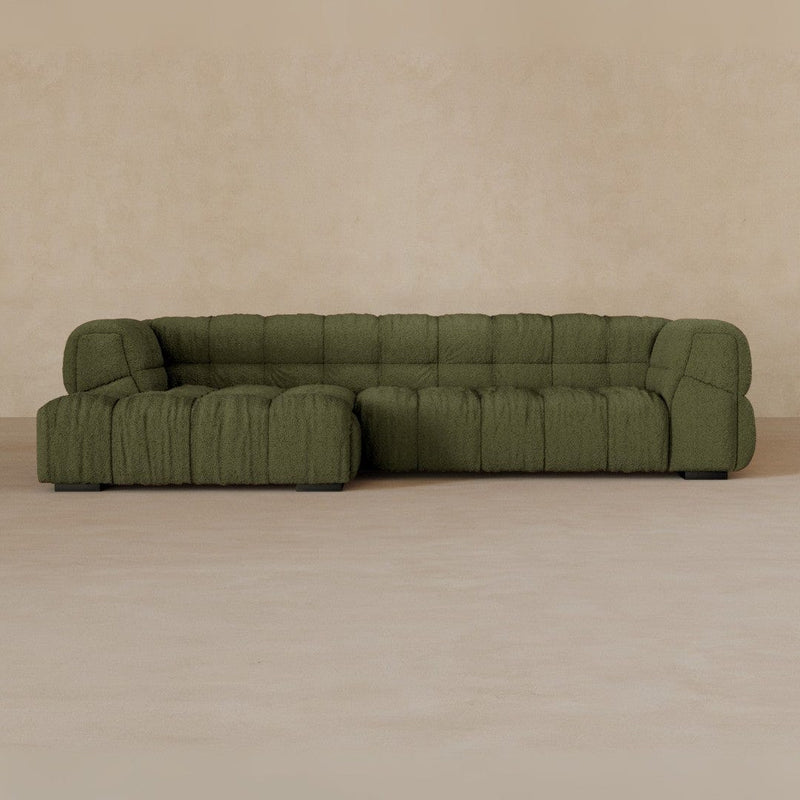 Right Chaise 111 Inches-Boucle-Olive