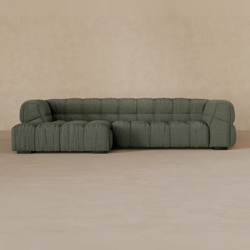 Right Chaise 111 Inches-Boucle-Sage