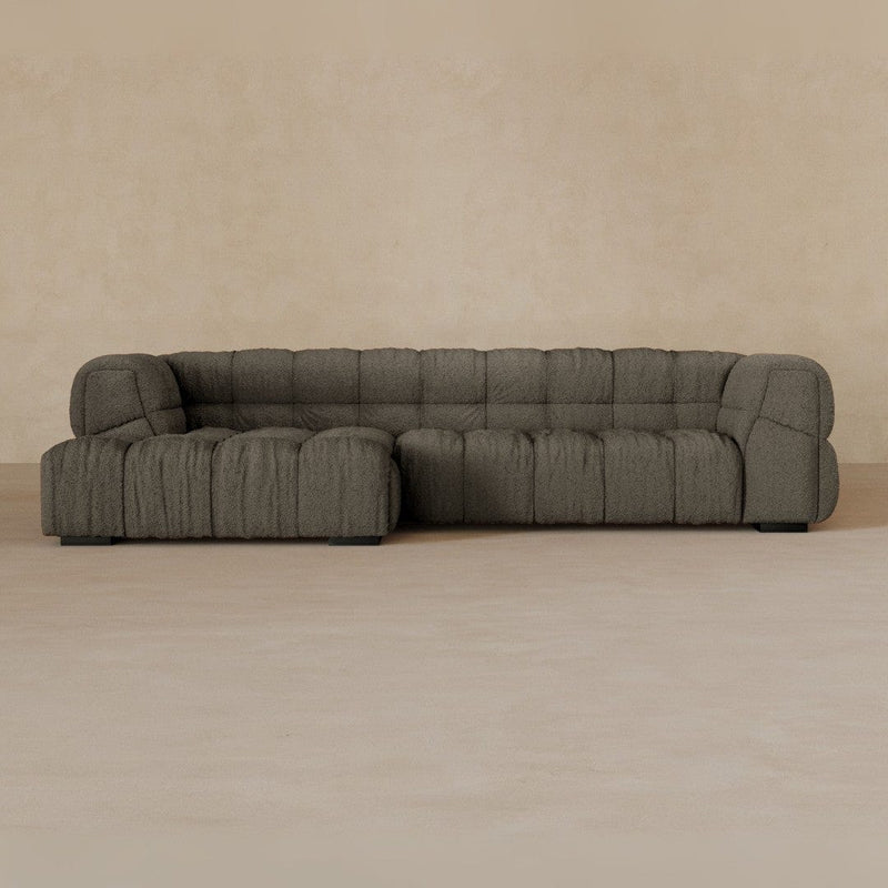 Right Chaise 111 Inches-Boucle-Stone