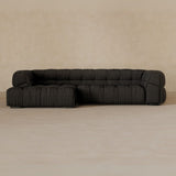 Right Chaise 111 Inches-Linen Blend-Charcoal
