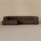 Right Chaise 111 Inches-Linen Blend-Espresso