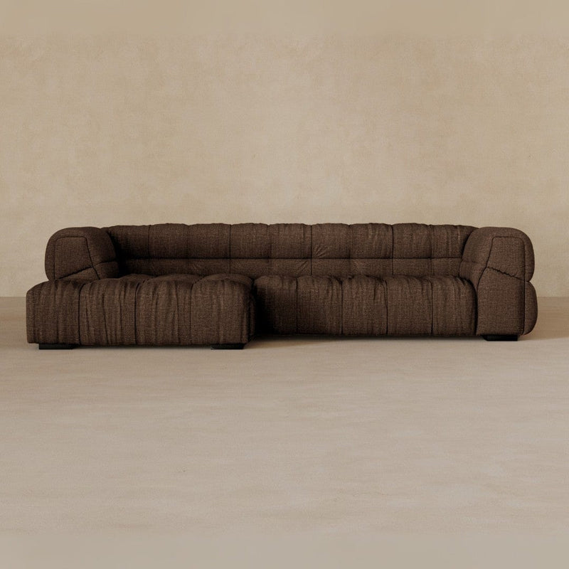 Right Chaise 111 Inches-Linen Blend-Espresso