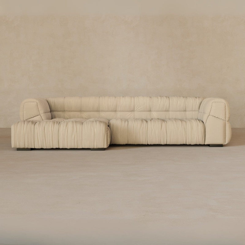 Right Chaise 111 Inches-Linen Blend-Natural