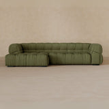 Right Chaise 111 Inches-Linen Blend-Olive