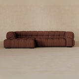 Right Chaise 111 Inches-Linen Blend-Oxblood