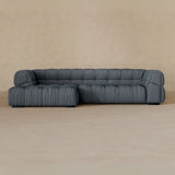 Right Chaise 111 Inches-Linen Blend-Pewter