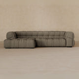 Right Chaise 111 Inches-Linen Blend-Stone