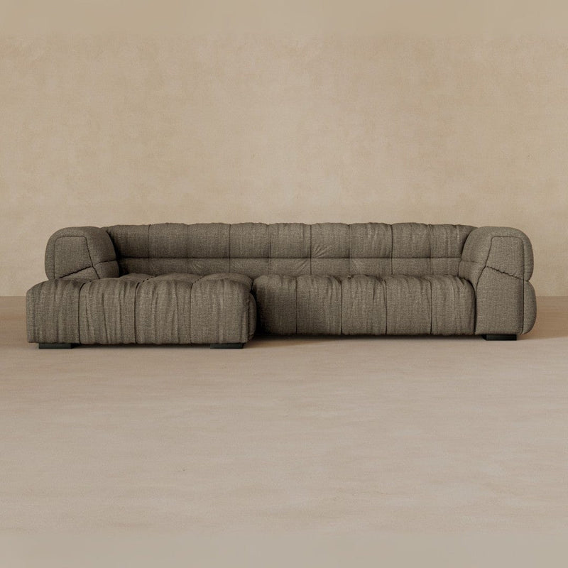 Right Chaise 111 Inches-Linen Blend-Stone
