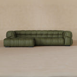 Right Chaise 111 Inches-Top Grain Leather-Olive