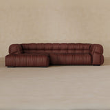 Right Chaise 111 Inches-Top Grain Leather-Oxblood