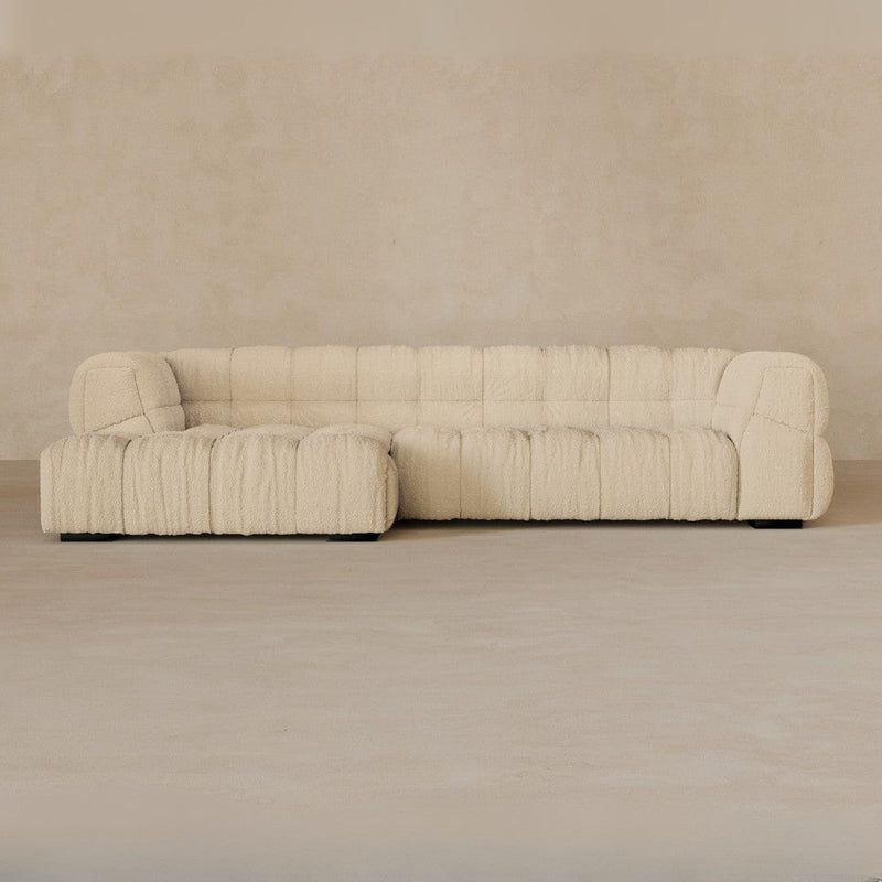 Right Chaise 133 Inches-Boucle-Alabaster