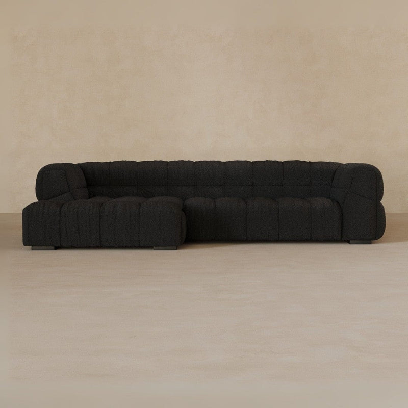 Right Chaise 133 Inches-Boucle-Charcoal