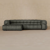 Right Chaise 133 Inches-Full Grain Leather-Graphite