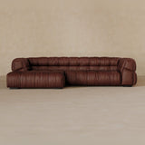 Right Chaise 133 Inches-Full Grain Leather-Oxblood