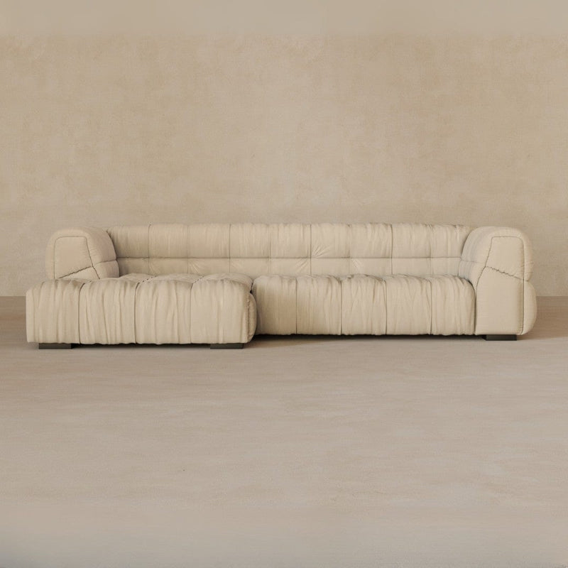 Right Chaise 133 Inches-Linen Blend-Alabaster