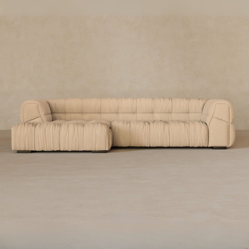Right Chaise 133 Inches-Linen Blend-Chalk