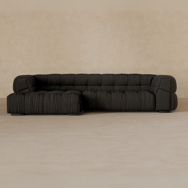 Right Chaise 133 Inches-Linen Blend-Charcoal