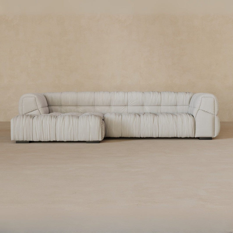 Right Chaise 133 Inches-Linen Blend-Ivory
