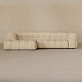 Right Chaise 133 Inches-Linen Blend-Natural