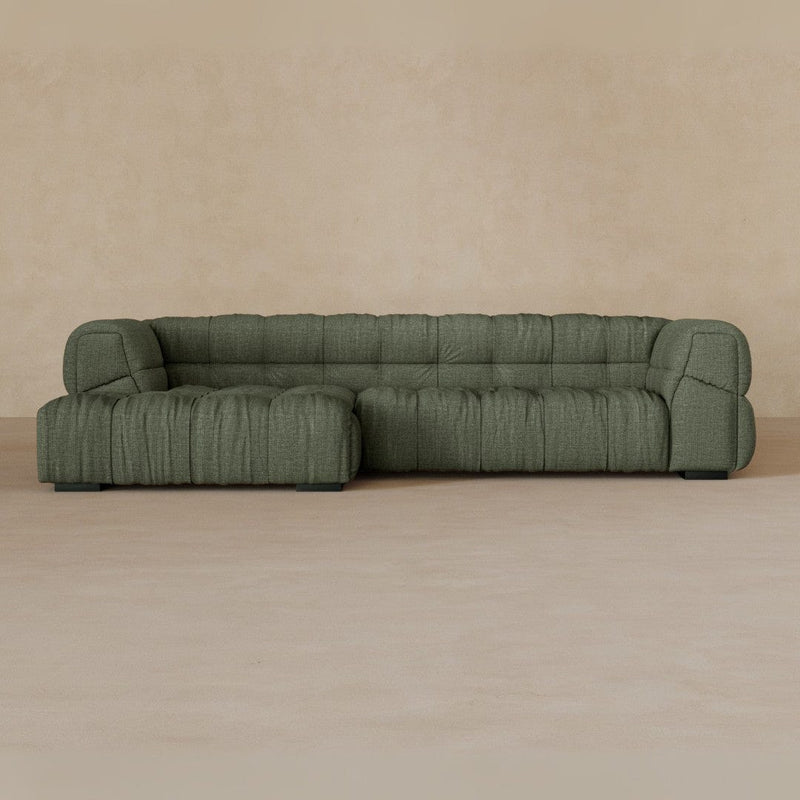 Right Chaise 133 Inches-Linen Blend-Sage