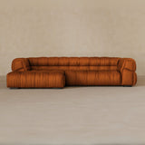 Right Chaise 133 Inches-Top Grain Leather-Brandy