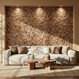 Rubix 3D Wood Wall Panel - Brown Tones (Set of 4 or 12)