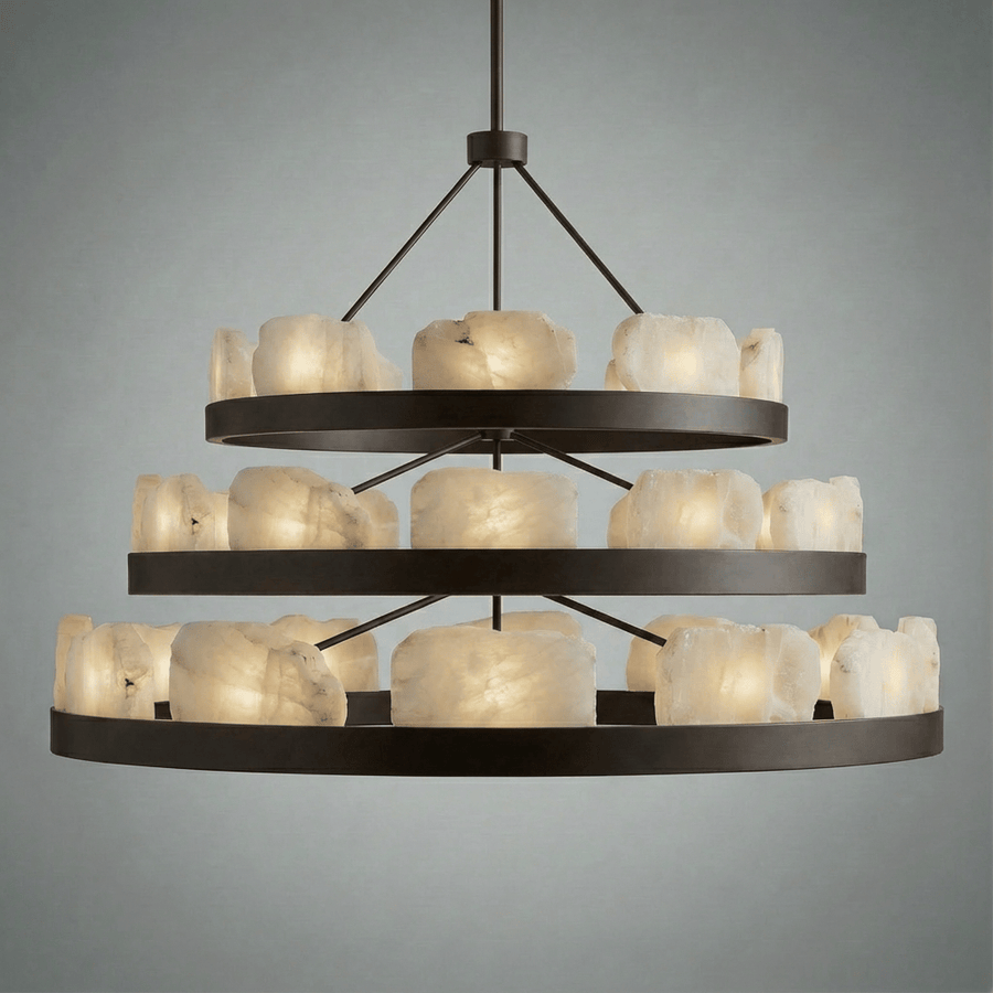Relic Stone Three-Tier Chandelier — dimensions