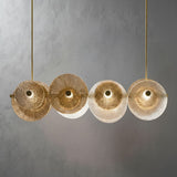Round Luxe Gold Glass Chandelier