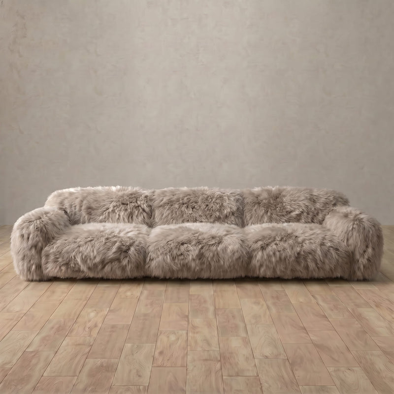Aspen Cloud Sheepskin Sofa 3 Seater (113") — Light Truffle