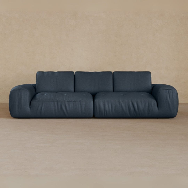 3 Seater-Top Grain Leather-Navy