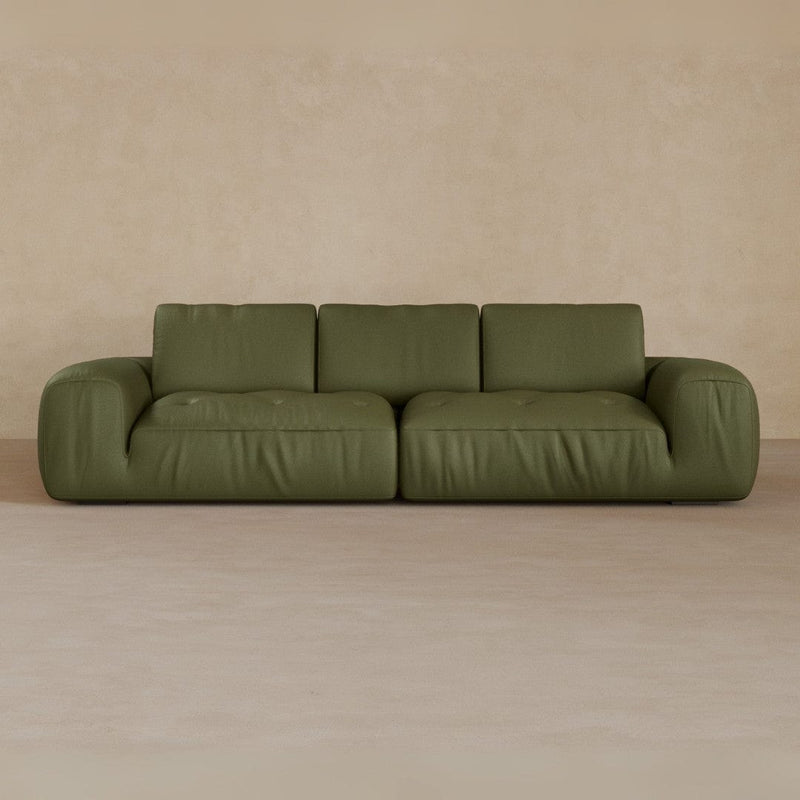 3 Seater-Top Grain Leather-Olive