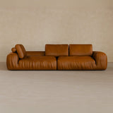 4 Seater Two Pieces 106 Inches-Full Grain Leather-Brandy