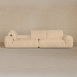 4 Seater Two Pieces 106 Inches-Full Grain Leather-Chalk