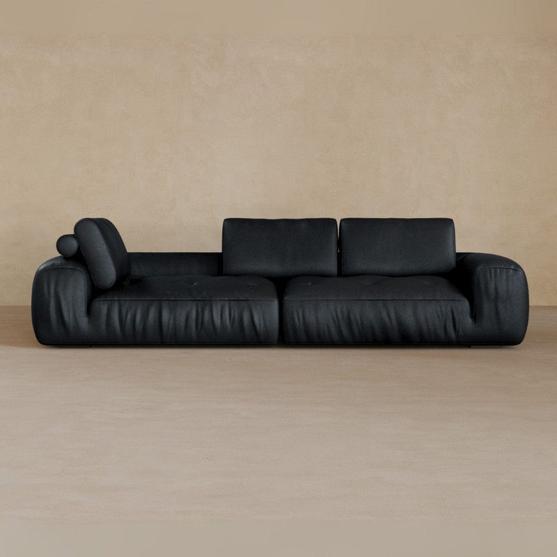 4 Seater Two Pieces 106 Inches-Full Grain Leather-Ink