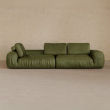 4 Seater Two Pieces 106 Inches-Full Grain Leather-Olive