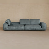 4 Seater Two Pieces 106 Inches-Full Grain Leather-Pewter